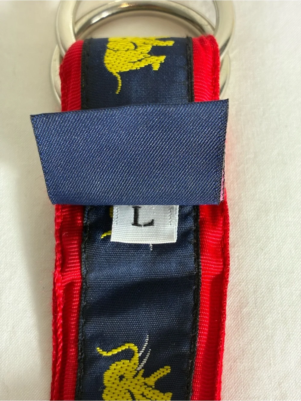 CK Bradley unisex belt Sz L yellow embroidered elephants